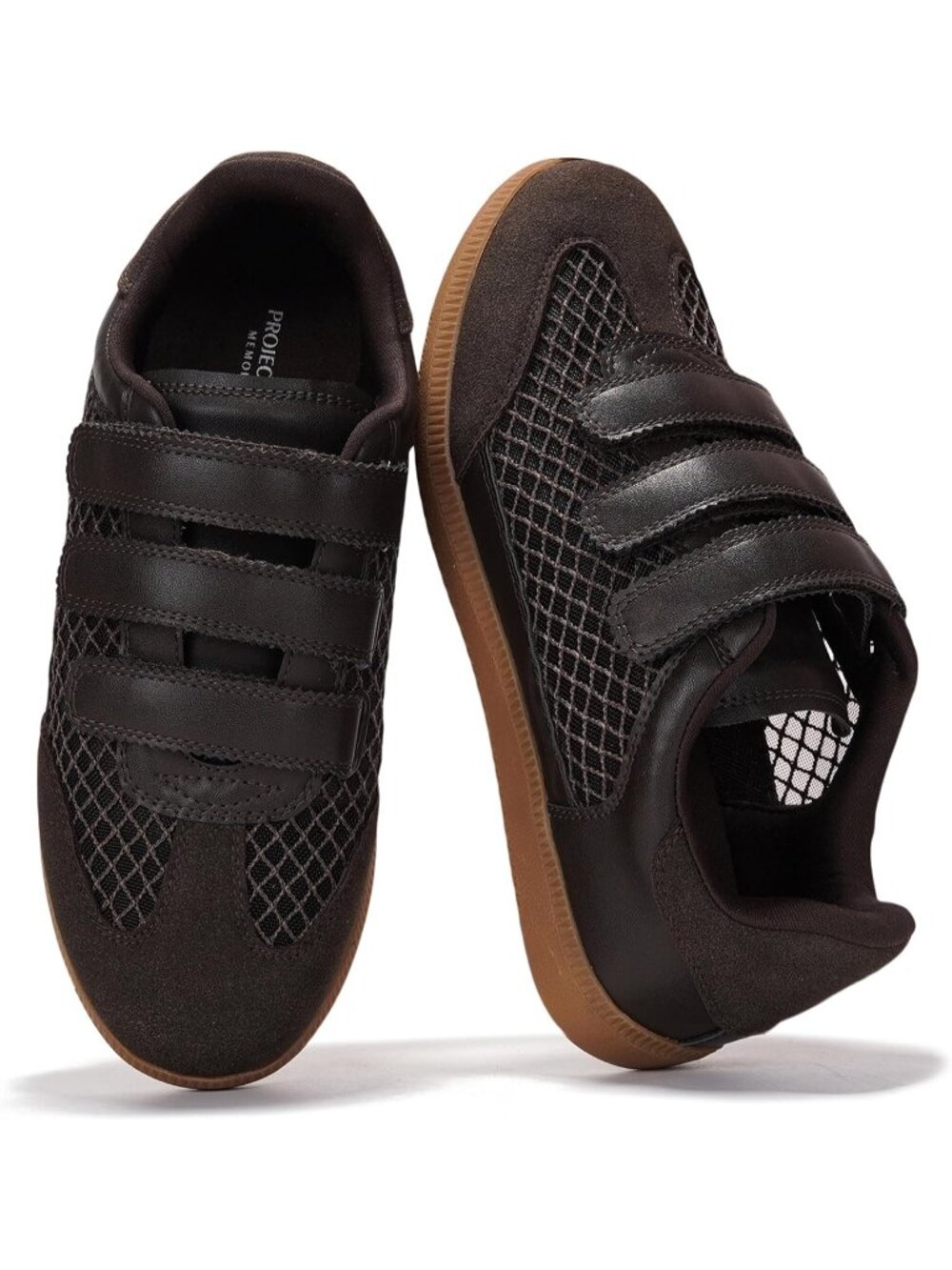 Project Cloud Women's Brown Mesh Closed Toe Memory Foam Insole Fashion Sneakers